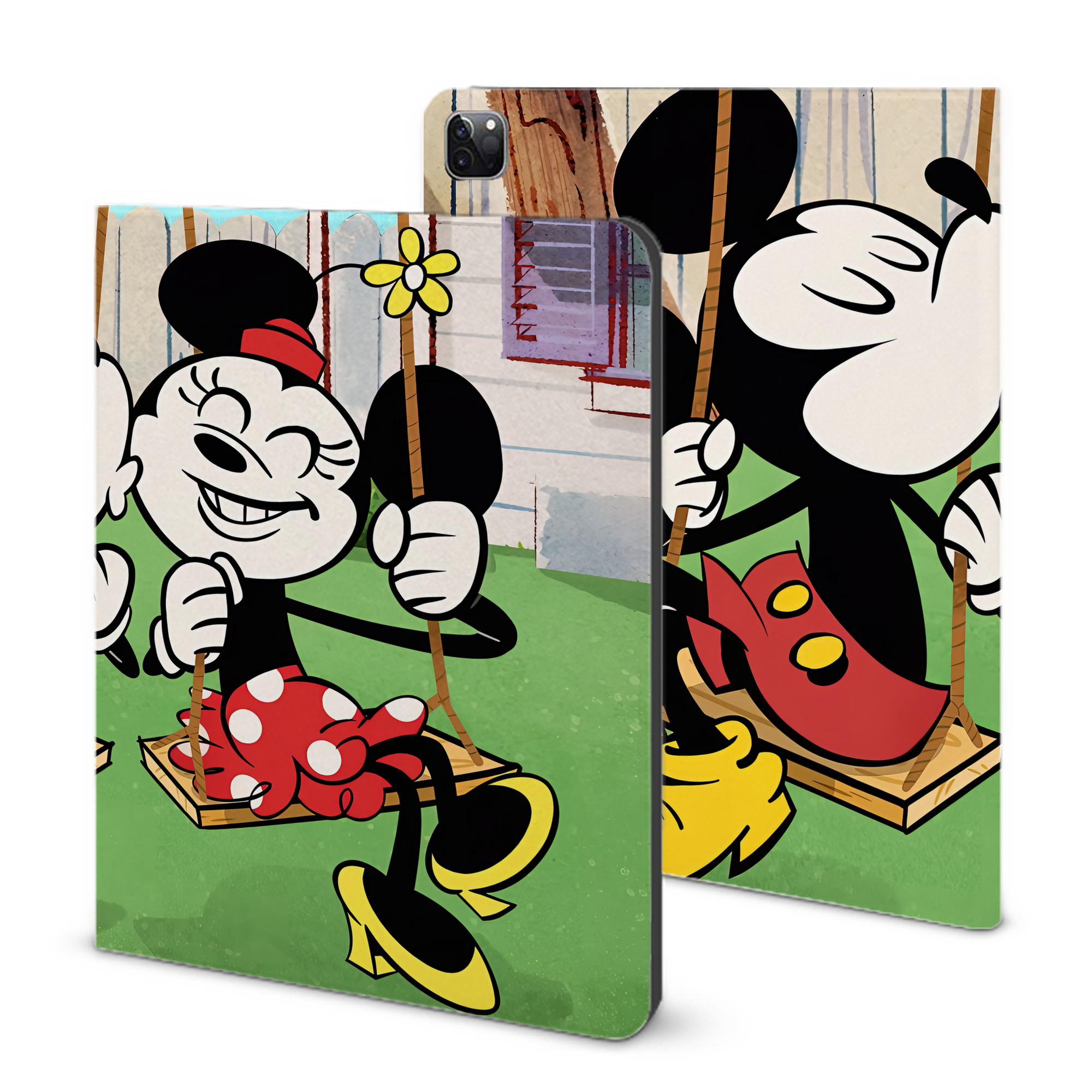（画像用） ミッキーマウス Mickey Mouse IPad ケース ブック型 PUレザー TPU 耐衝撃 軽量 薄型 ペン収納なし 全面保護 IPad 各モデル対応